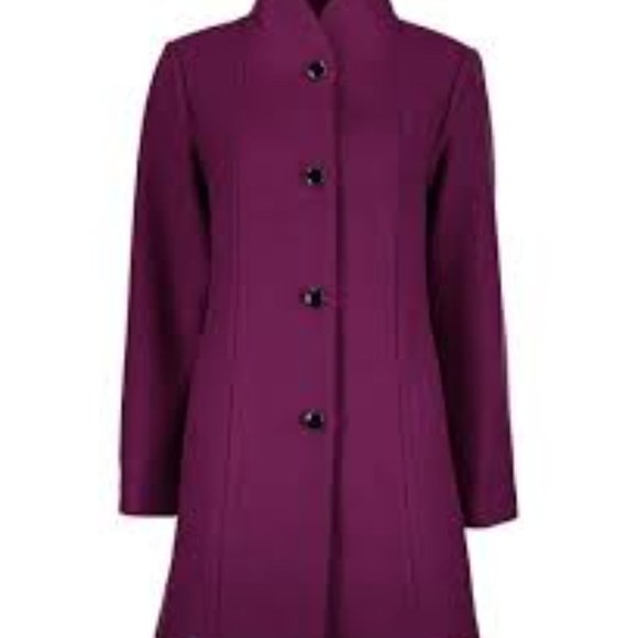 Brand New Beautiful Kate Spade Women's High-Neck Button-Up Wool-Blend Coat - Picture 6 of 7